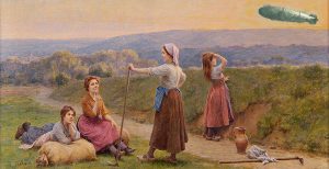 Ladies wait for slow news by zeppelin